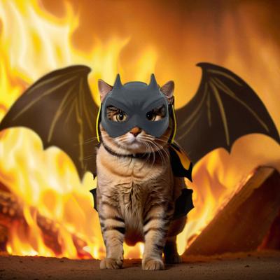 Máscara de Super-Herói de Morcego Gato Alça Elástica Ajustável Máscara de Fantasia de Gato Acessório de Fantasia Cosplay de Animal de Estimação para Halloween