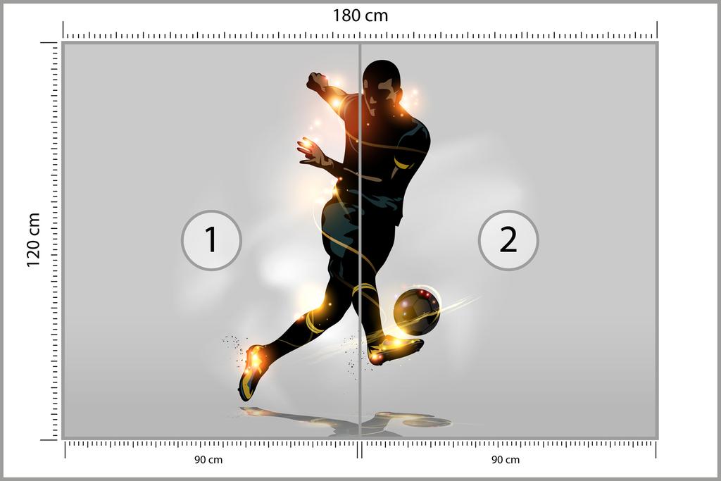 Photomural Soccer Player Scoring A Goal Washable Fleece 180x120