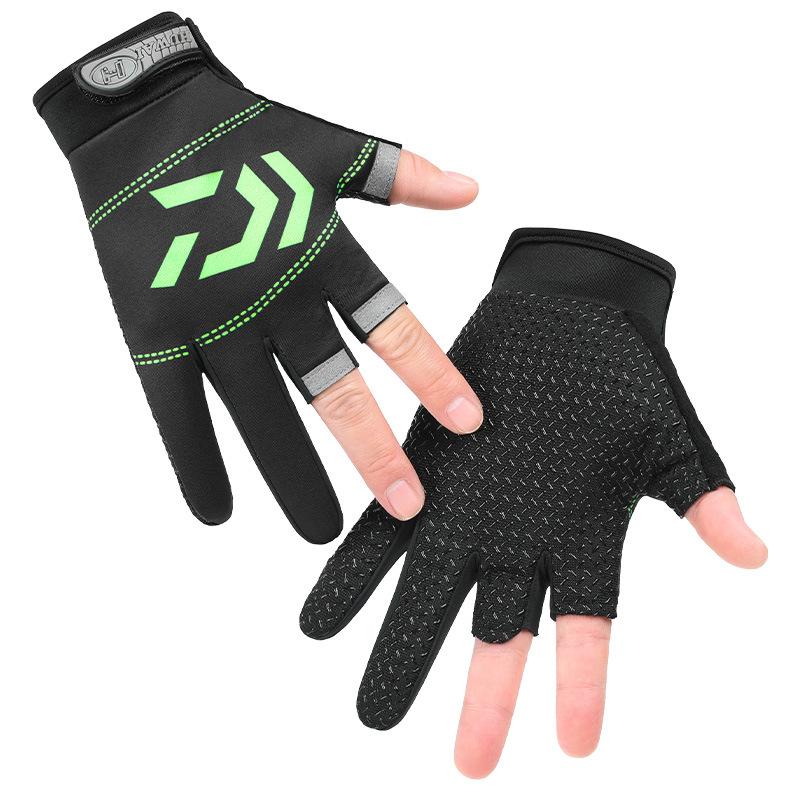 Leaky Three-finger Fishing Gloves Men s Non-slip Wear-resistant Shading Breathable Quick-drying Cycling Fishing Versatile onesize