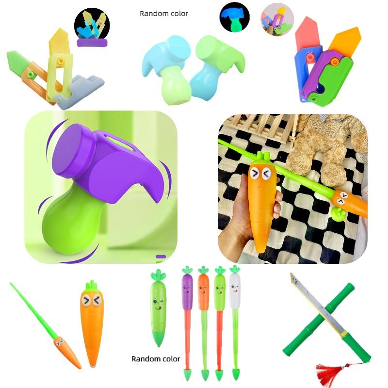 Gravity Carrot Knife With 3d Design Glowing Butterfly Knife Flashy Printed Carrot Knife And Night Light Carrot Knife