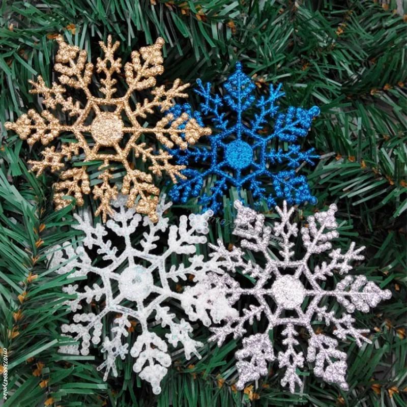 6/12pcs Simulation Snowflakes Christmas Tree Hanging Ornament Christmas Fake Snowflakes Winter Party Navidad New Year Decoration