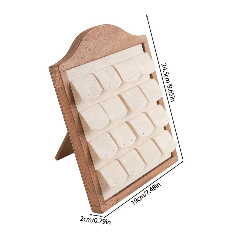 Walnut Wood Multiple Rings Display Stand Sturdy Structure Ideal For Jewelry Shops And Exhibitions