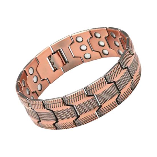 Alloy Magnetic Bracelet Retro 3-Row Magnet Therapy Bracelet Hypoallergenic Health Bracelet Gift for Him Her Women Men