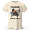I Am Not Anti Social Printed Men T-Shirt 100% Cotton Oversized Funny Cat Graphic Tees for Men Women Summer  Loose Fashion Tops T