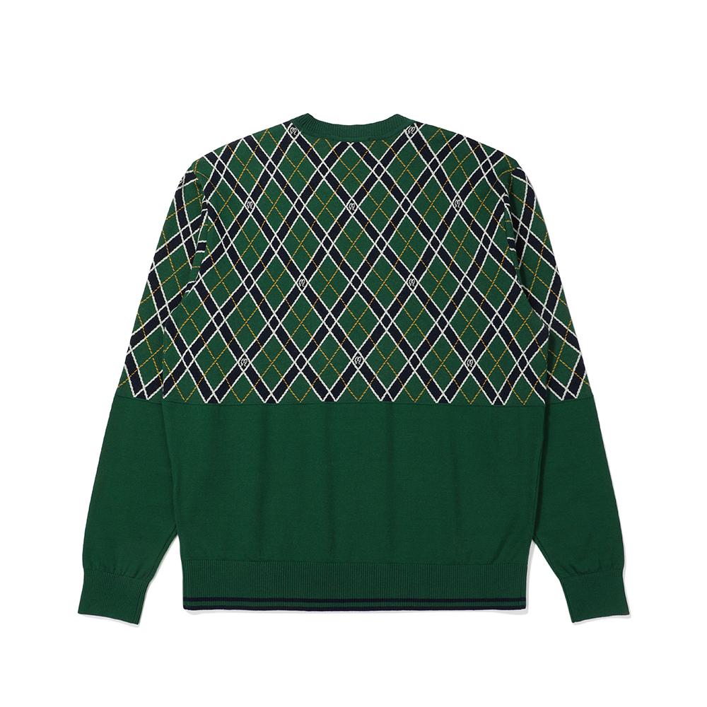 MALBON GOLF Classic Pattern Pullover Sweater Green (Man)