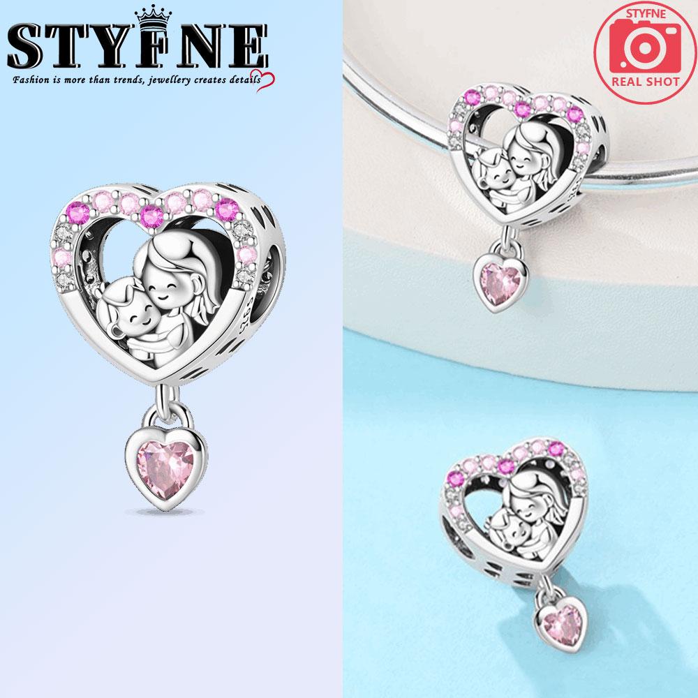 Copper Happy Fanmily Holding Hands Heart Charms Beads Fit Original Bracelet Necklace Fine Jewelry Women Diy Gifts