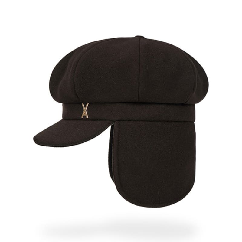 VARZAR VA Stud Fly Newsboy Cap Brown
