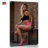Vintage Pinup Blondes Metallblechschild 8x12 Glänzend Wandkunst Bar Haus Café Dekor