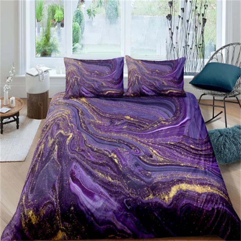 Comforter Golden Marble Bedding Set 3D S Comforter Twin Queen King Single Size Kids Adult Modern Halloween Room Decor