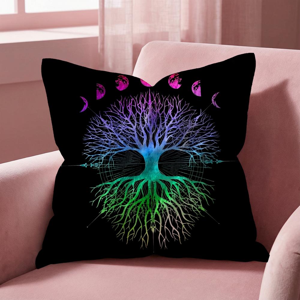 Tree of Life Cushion Cover Multi-Scene Pillow Cover for Home & Car - Reversible, Soft & Durable for Daily Use