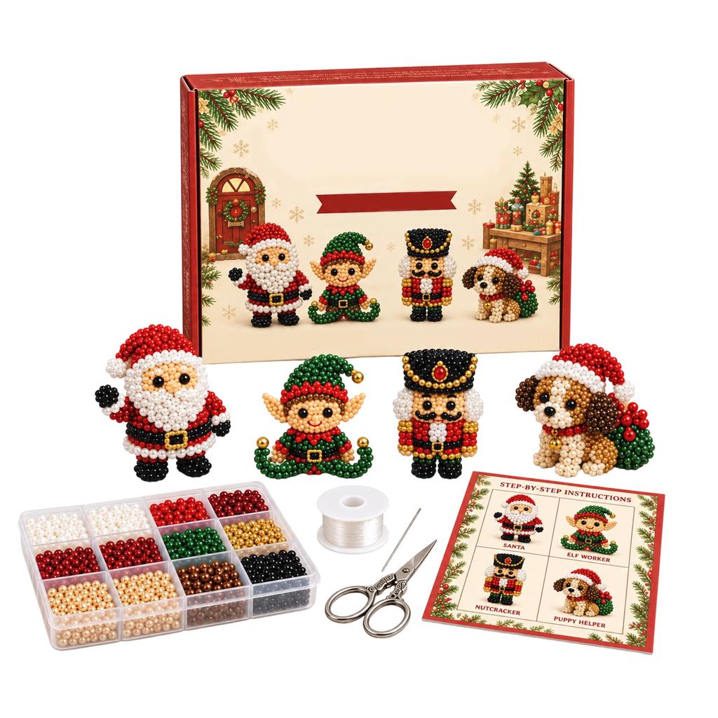 Kit Animale 3D con Perline, Set di Perline Fai da Te di Natale per Progetti Festivi
