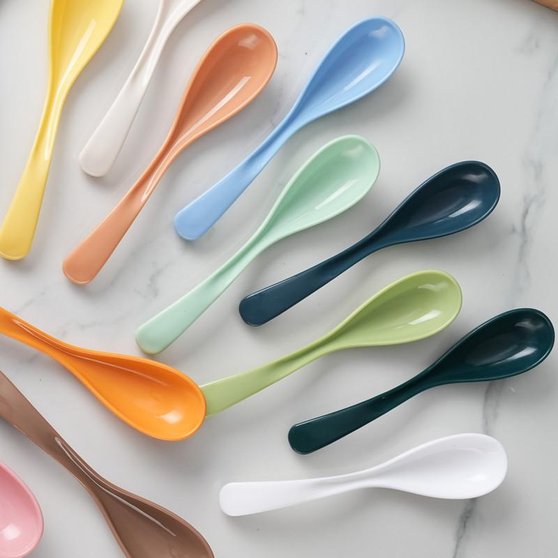 PP Material Soup Spoon, Long-handled Porcelain-like Soup Spoon, Household and Restaurant Ramen Spoon, Plastic Spoon