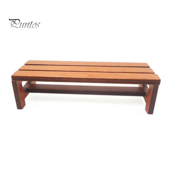 

1/12 миниатюрный кукольный домик деревянная скамейка длинный стул DIY садовый пейзажный декор