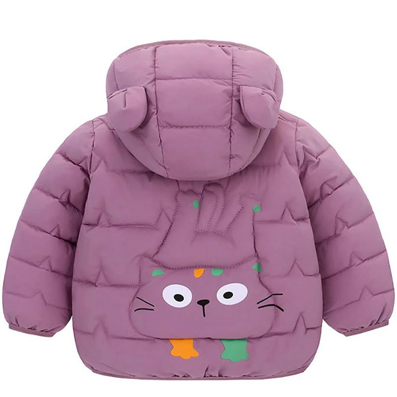 Copii Băieți Jachete ușoare cu glugă din puf Îmbrăcăminte exterioară călduroasă Toamnă Copii Fete Paltoane Desene animat Dinozaur Print Îmbrăcăminte casual