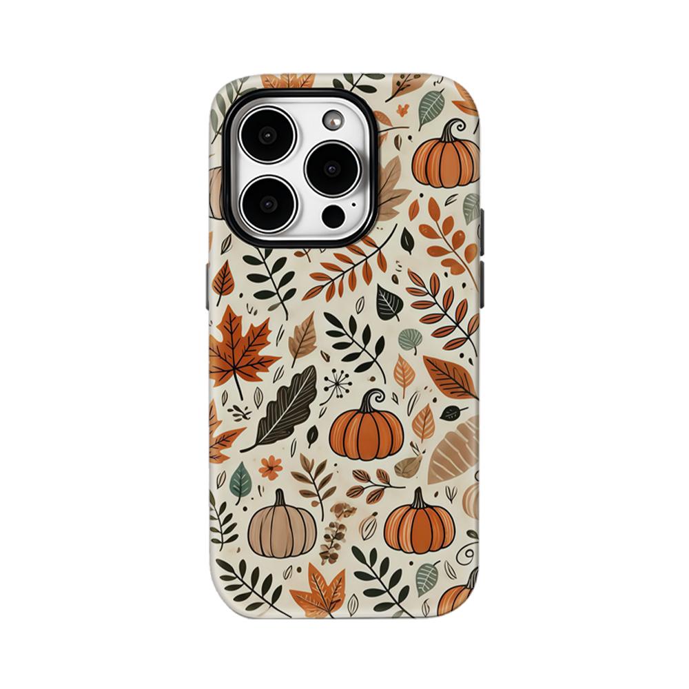 

Halloween Autumn Leaves Pumpkin Phone Case for IPhone 16 15 14 13 12 11 X XS XR XSMAX 7 8 Pro Max Plus Double-layer Back Cover IPHONEXSMAX