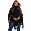 European & American Style Autumn/Winter Plaid Faux Cashmere High Collar Pullover Shawl 2025