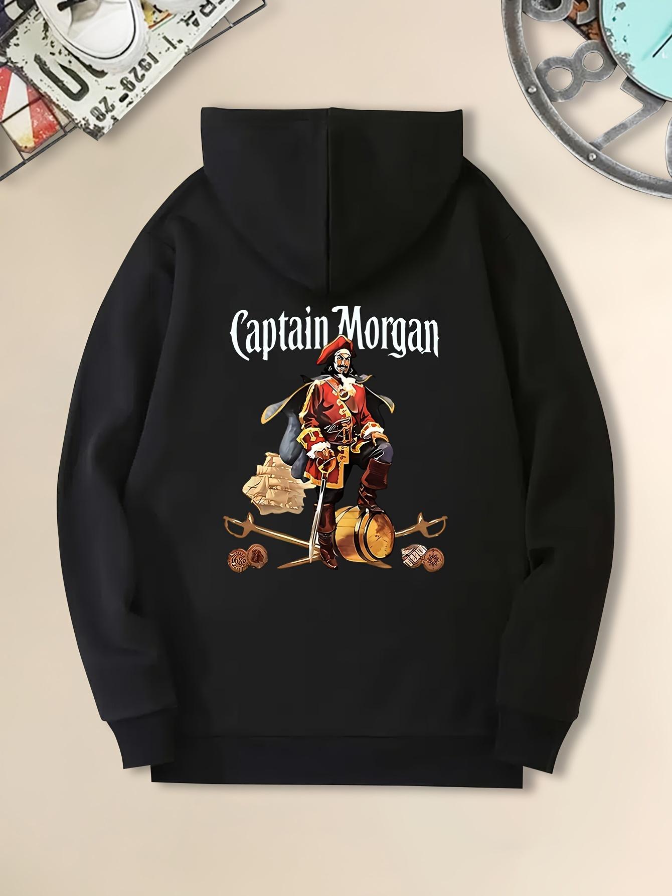 

Mens Captain Print Hoodie Casual Stylish Pullover with Kangaroo Pocket Perfect for Fall Winter Fleece printed sweatshirt 3XL