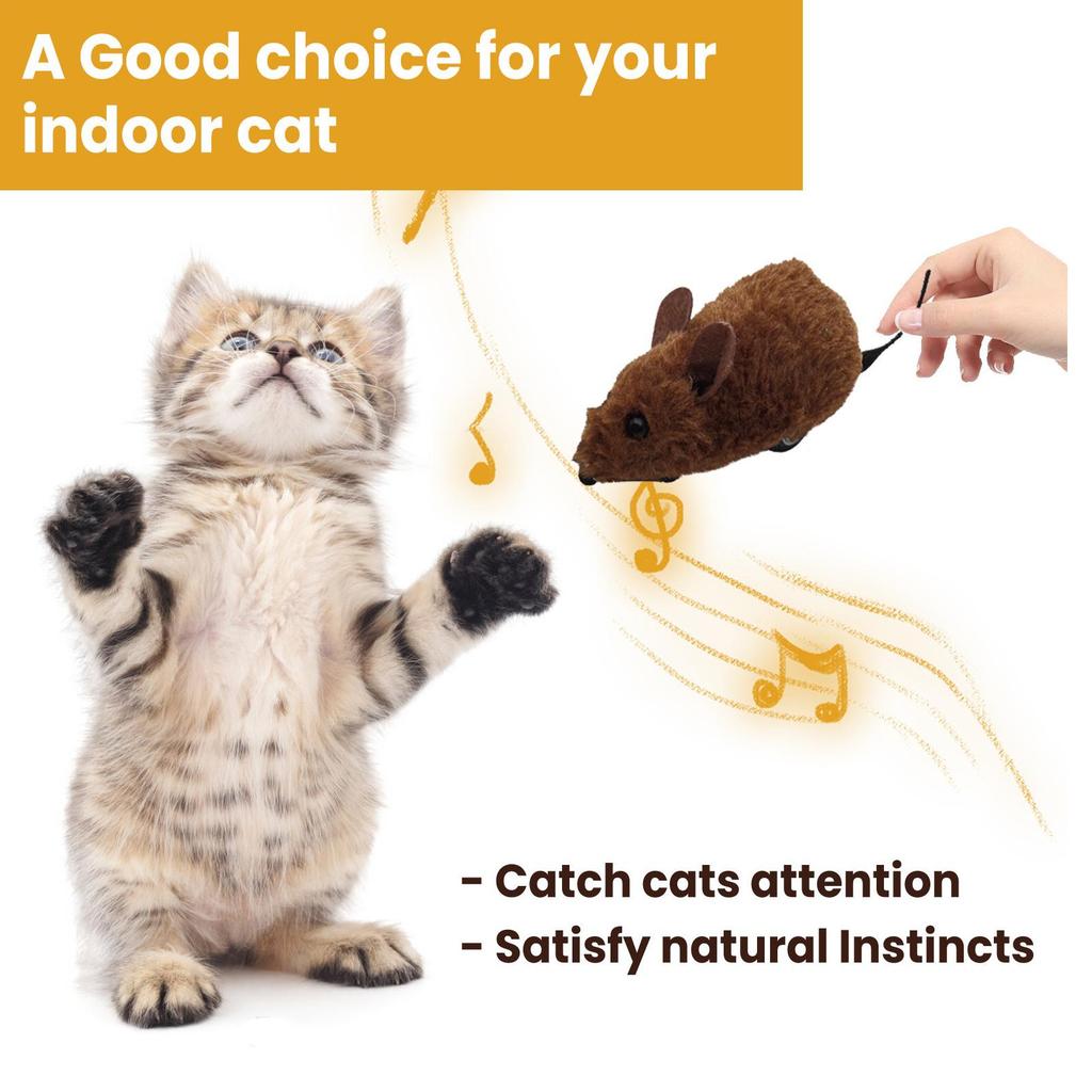 Electric Mice Cat Toy Automatic Squeaky Interactive Kitten Toys Stimulating Cat Moving Mice with Squeaky Sound for Exercise