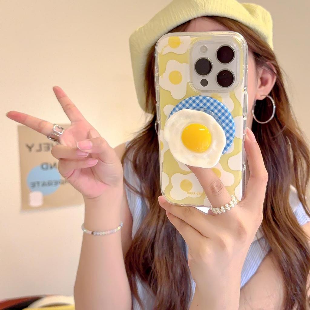 Creative Fried Egg Magnetic Phone Case for iPhone 16 Pro Max - High-Grade Protective Cover