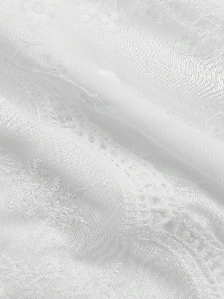 SHEIN 2025 Early Autumn Women's European & American Artistic Style Embroidered Stand Collar Long-sleeved Shirt.