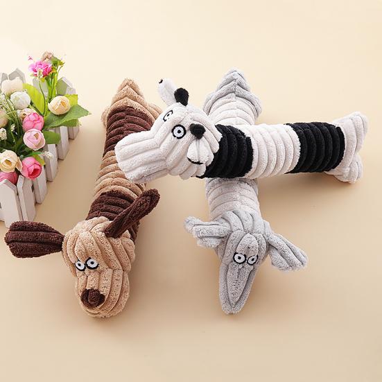 Plush Animal Dog Toy Interactive Squeaky Chew Toy Soft Stuffed Long Cow Elephant Tug-of-War Toy for Teething Boredom Relief