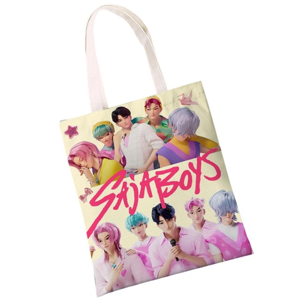 Cartoon Anime Boys And Girls Canvas Bag Shaka Men's Group Hunting Peripheral Double-sided Color Printing Shoulder Bag