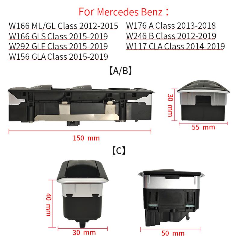 For Benz W166 W292 W463 Car Electric Power Master Window Switch Replacement For Mercedes ML GL GLE GLS G Class 1669054300