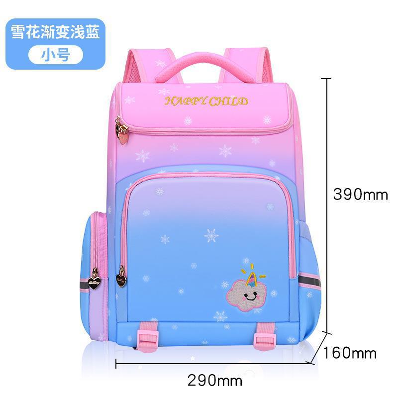 Starry Sky Gradient Backpack for Elementary School Boys Girls Grades 1-6,Spine Protection Kids Backpack,Ergonomic School Bag