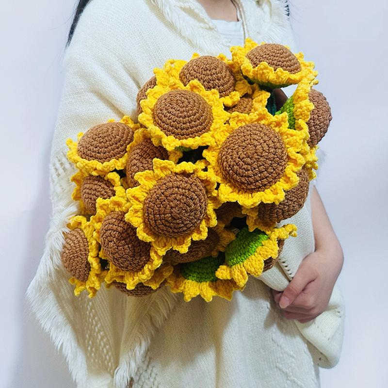 Flower Bouquet Blanket Handmade Crochet Flower Blanket,Soft and Lightweight Knitted Throw Blankets for Birthday Wedding Valentin