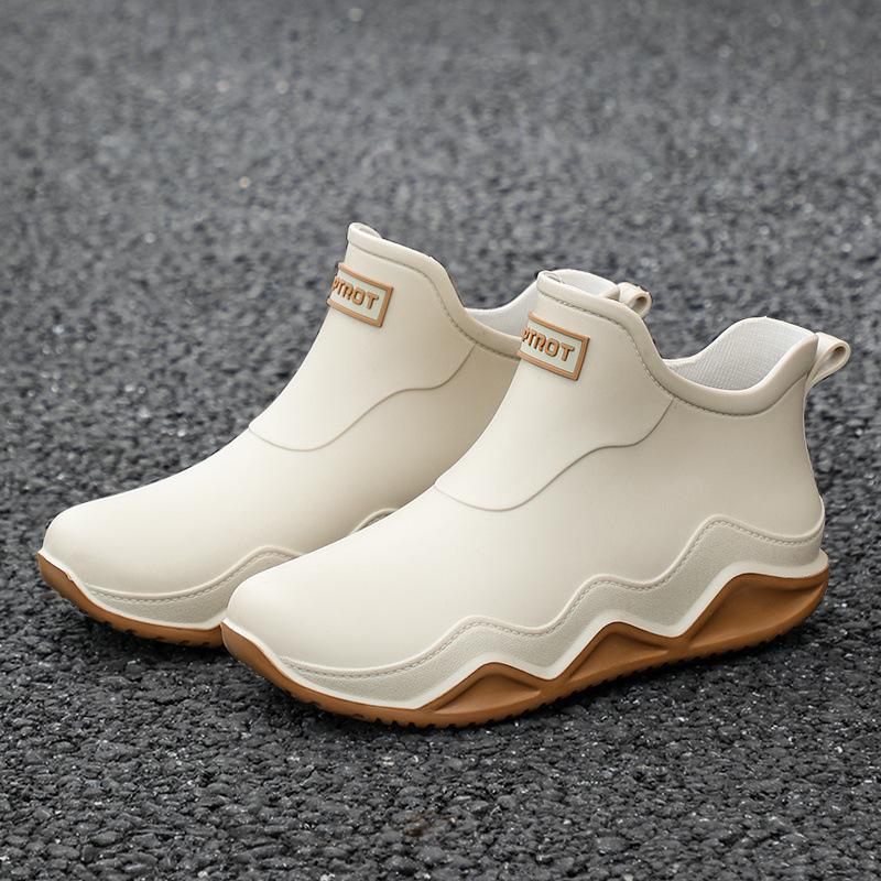 

Модные непромокаемые ботинки для мужчин и женщин, короткие нескользящие и водонепроницаемые, для пары, для рыбалки, резиновые сапоги для еды на вынос, для мойки автомобиля, для кухни, из хлопка 36