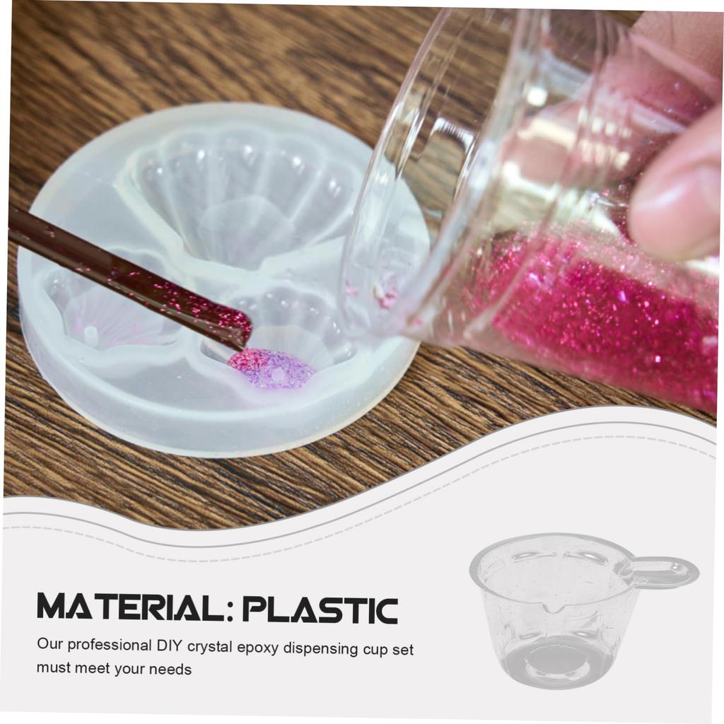 HEALLILY 100 Pieces Epoxy Mixing Cups Plastic Clear Measuring Cups for Resin Epoxy Paint DIY Disposable Mixing and Stirring Cups 40ml