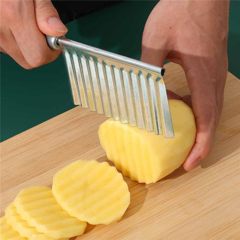 Multifunctional Wave Corrugated Onion Potato Slices Wrinkled French Fries Salad Cutting Knife