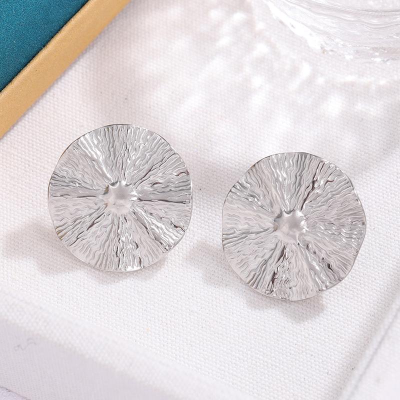

Stainless Steel Gold Color Mosquito Coil Geometric Stud Earrings for Women Vintage White Crystal Zircon Earrings Party Zircon