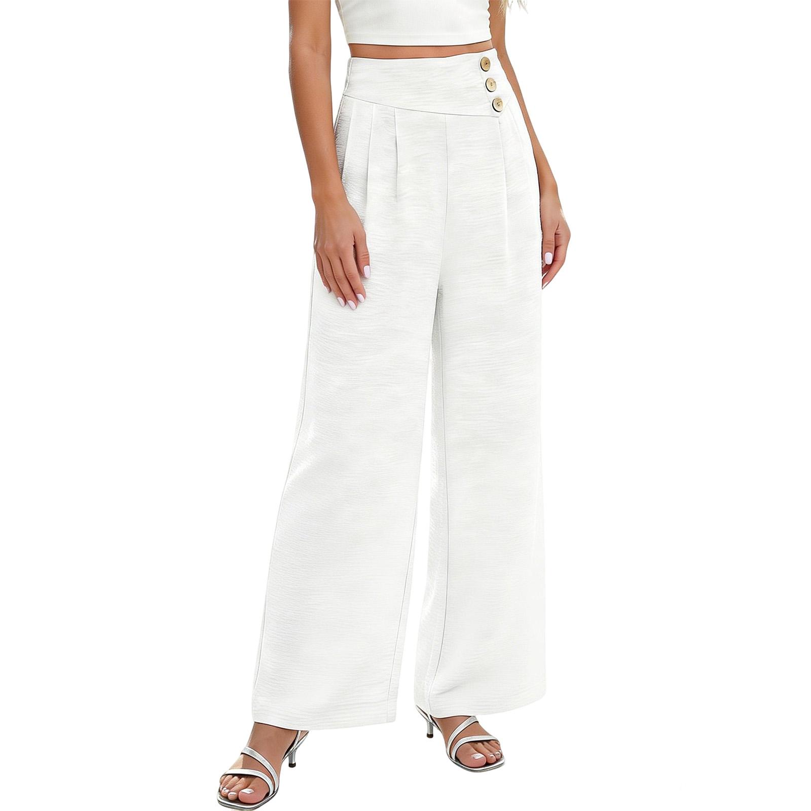 

Women s Loose Straight,Leg Pants XXL білий