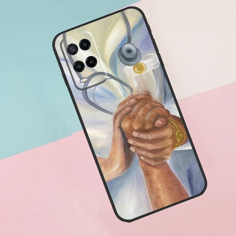 Cartoon Medicine Doctor Nurse For Oppo A16 A76 A96 A15 A80 A60 A40 A94 A54 A98 A78 A18 A38 A58 A17 A77 A74 A57S Phone Case