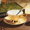 Royal Bone Porcelain Gold Cup Coffee Plate Dinnerware Pottery Decorative Cups Kitchenware Wedding Luxury