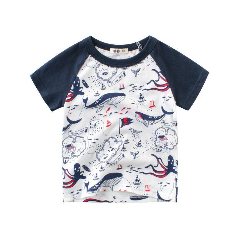 27Kids Octopus Baby Summer Clothing Half Sleeve Top White 90