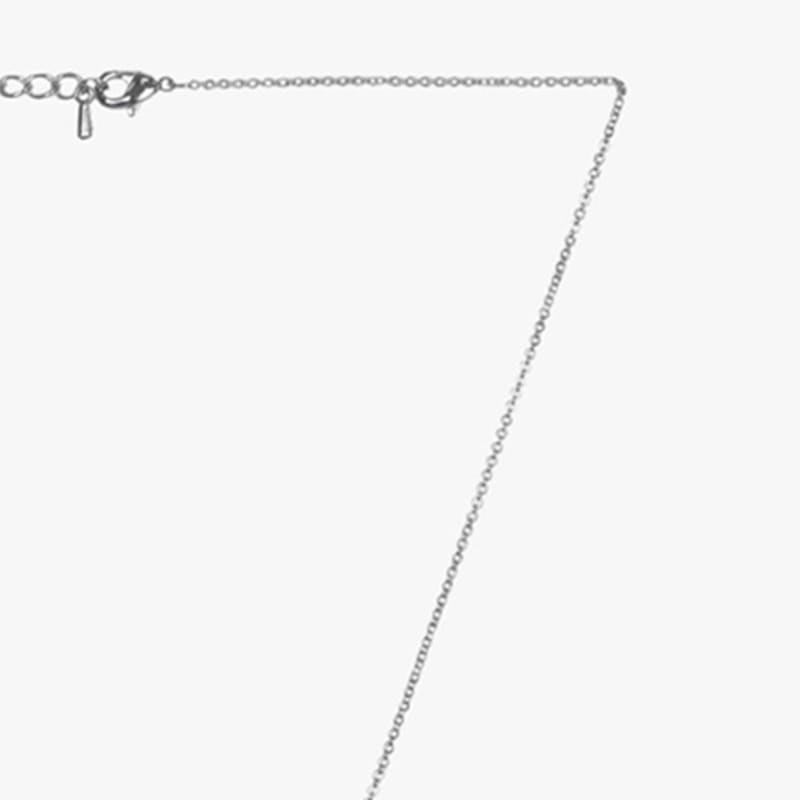 PINK PINEAPPLE PETITE DAISY NECKLACE_SILVER