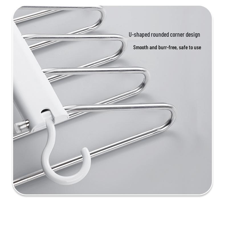 Stainless Steel Non-Slip Folding Pants Hanger & Drying Rack - Multifunctional, Non-Marking Storage Solution