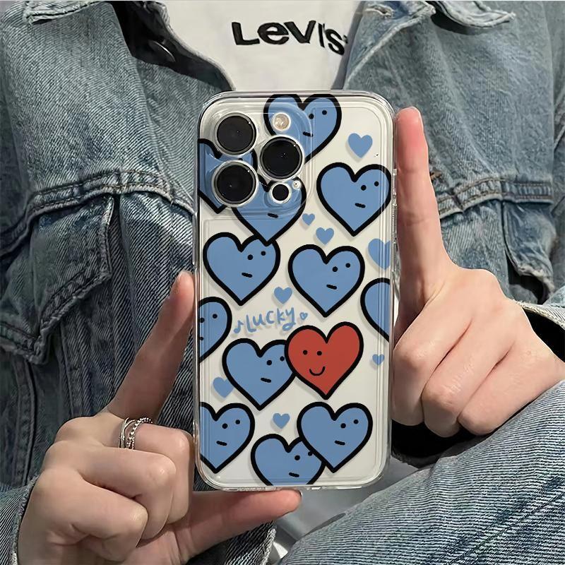 Simple Love Phone Case For iPhone 17 16 15 14 Plus 13 12 11 Pro MAX 17 Air 16E Screen Protector Casing Shockproof Phone Cover