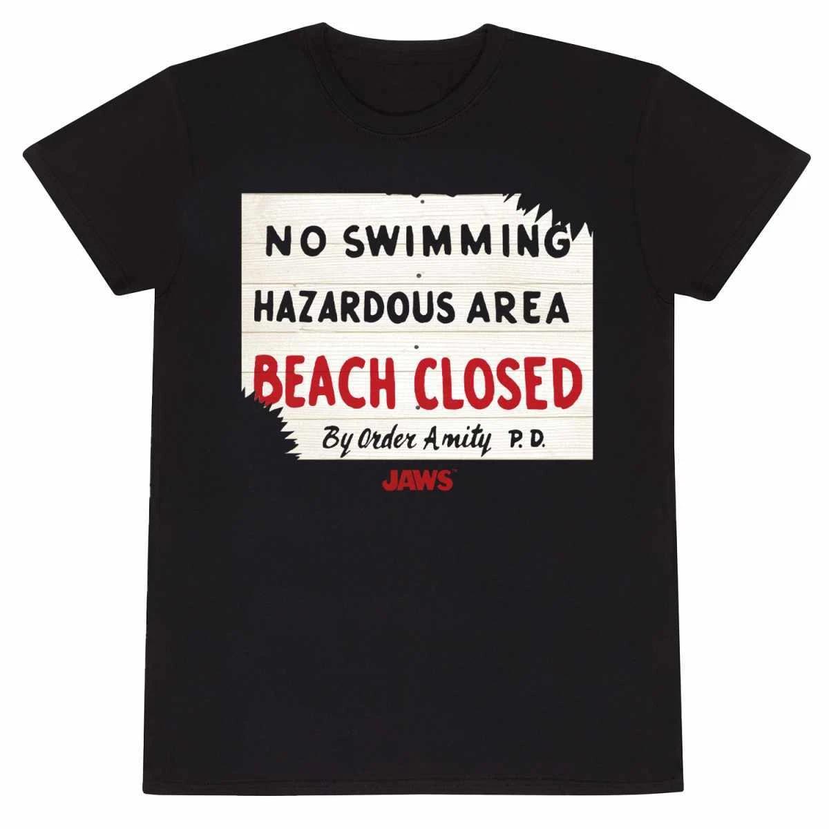 Jaws The Great White Shark No Swimming Official Merchandise T-Shirt M/L/XL/2XL NEW- 3XL