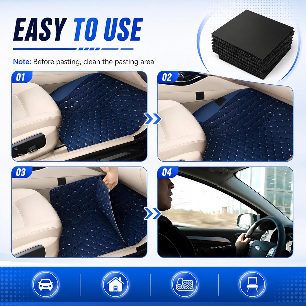 20PCS Car Floor Mat Retainer,Strong Hook and Loop Car Mat Grippers Secure Items to Stop Sliding,Self-Adhesive Hidden Cars Floor Mats Clips for Auto
