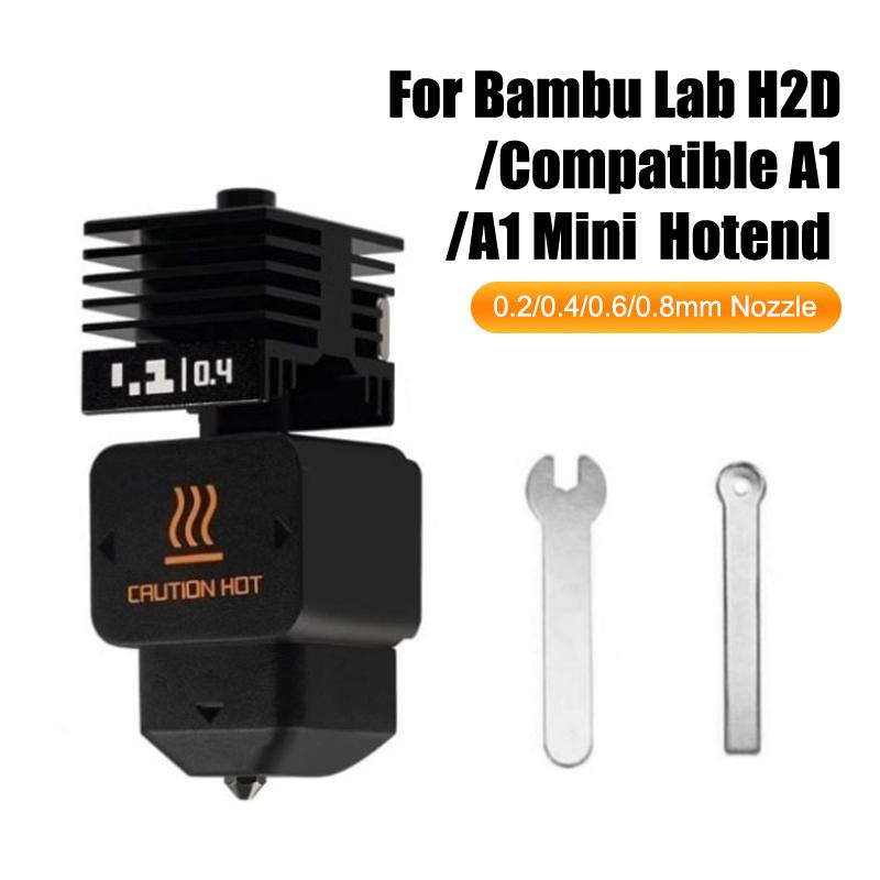 For Bambu Lab H2D End Kit High Flow Hardened Steel 0.2/0.4/0.6/0.8Mm End Nozzle Replaceable Compatible Bambu A1/A1 Mini