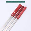 Stainless Steel BBQ Skewers with Wooden Handle - Large Flat Skewers for Grilling Meat Outdoors