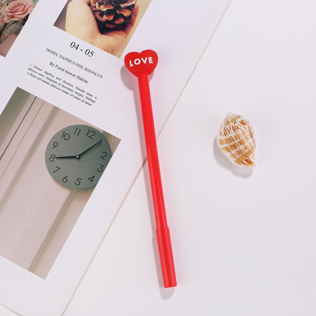 Back To School Season 10pcs 0.5mm Cartoon Cute Neutral Pen Creative Love Shape Water Pen Office Smooth Durable Sign Pen Student Stationery