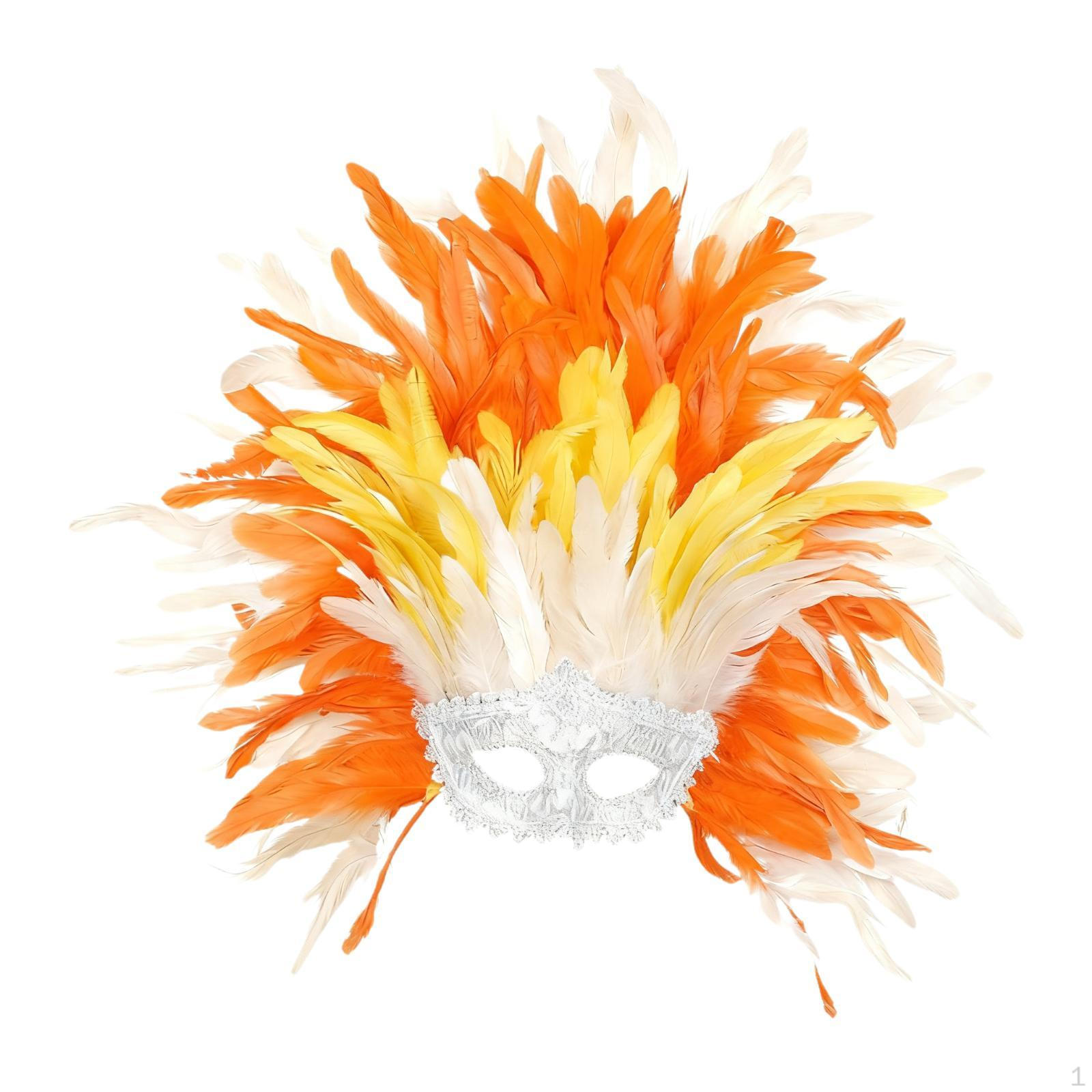 

Feather Headdress Cosplay Headband Headwear Photo Props Fancy Dress Masquerade for Thanksgiving Orange