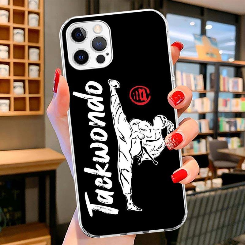 Kungfu Taekwondo Cover Phone Case For iPhone 16 17 Air 15 14 Pro Max 16E Phone Case 13 Mini 12 11 7 SE 8 Print Pattern Fit Cases