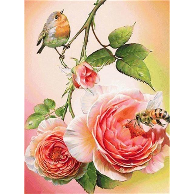 Volle 5D-Diamant-Malerei, hübsche Blumen, DIY-Diamant-Stickerei, Diamant-Mosaik, Kreuzstich-Set, Heimdekoration, Geschenk