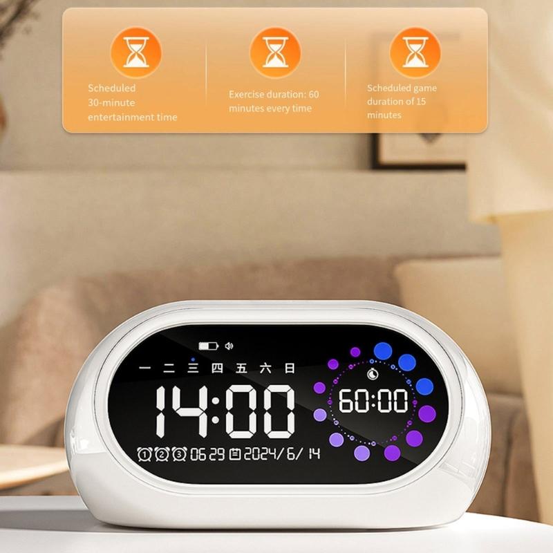 Intelligent Digital Alarm Clock Extra Loud Alarm Rechargeable LED Display Timer For Deep Sleepers Contemporary Design