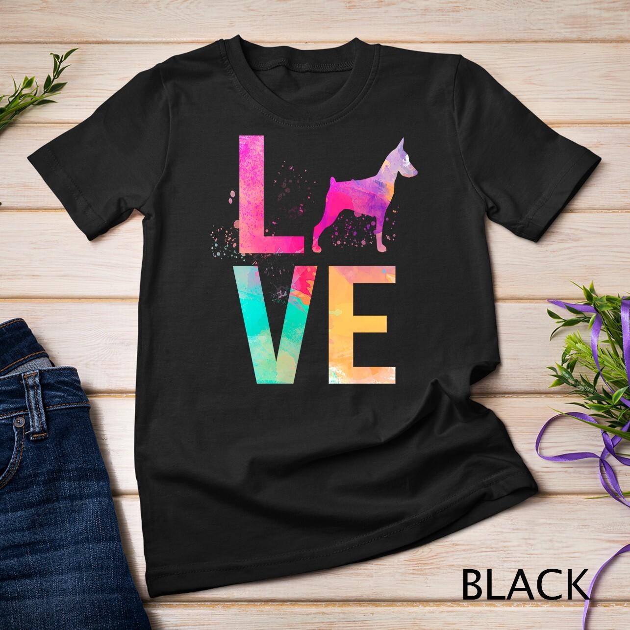 Colorful Doberman Pinscher Dog Mom Gifts Doberman Pinscher Unisex T-Shirt Mens Womens Tees Top 2XL